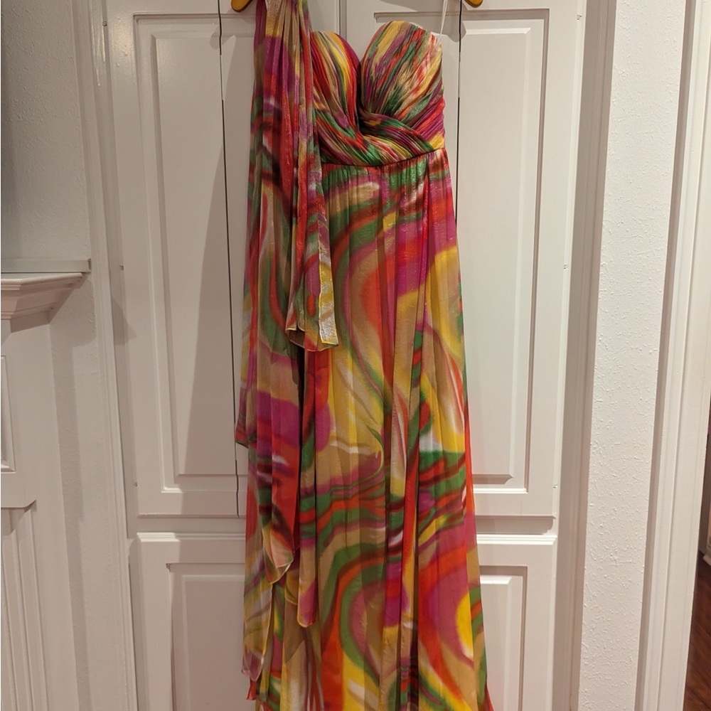 Strapless, Multicolored Gown - image 4